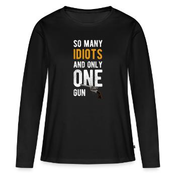 Provocation de collègues sarcastiques - T-shirt manches longues Premium bio Femme - noir - Devant - Julia (174cm)
