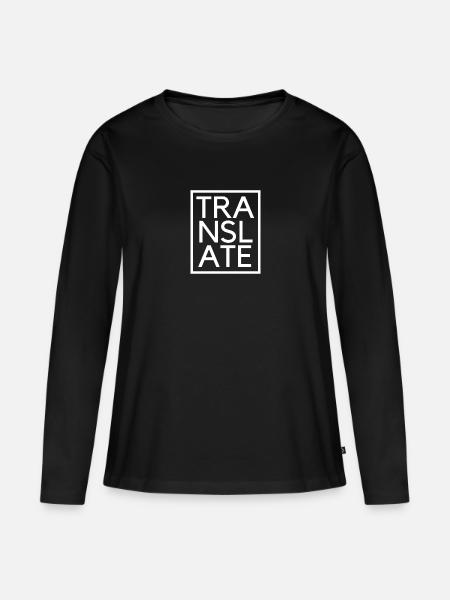 Translate Desing - Frauen Premium Bio Langarmshirt - Schwarz