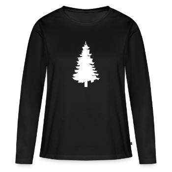 Sapin - T-shirt manches longues Premium bio Femme - noir - Devant - Julia (174cm)