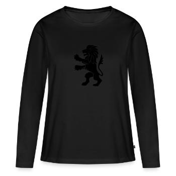 lion - T-shirt manches longues Premium bio Femme - noir - Devant - Julia (174cm)