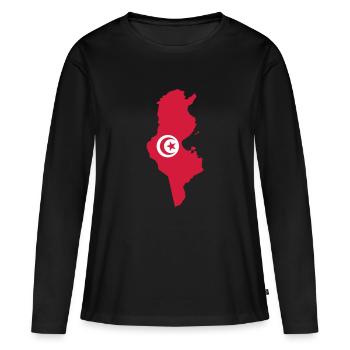Tunisie - T-shirt manches longues Premium bio Femme - noir - Devant - Julia (174cm)