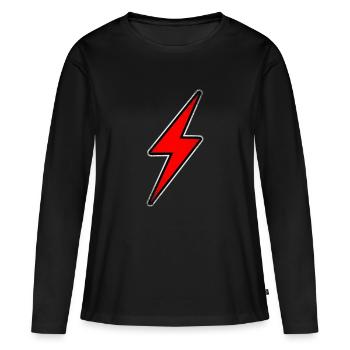 Elektroauto Blitz rot - Frauen Premium Bio Langarmshirt - Schwarz - Vorne - Julia (174cm)