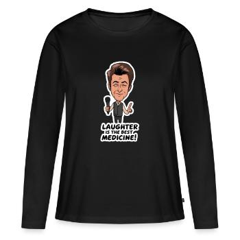 COMÉDIENS DE STAND UP - T-shirt manches longues Premium bio Femme - noir - Devant - Julia (174cm)