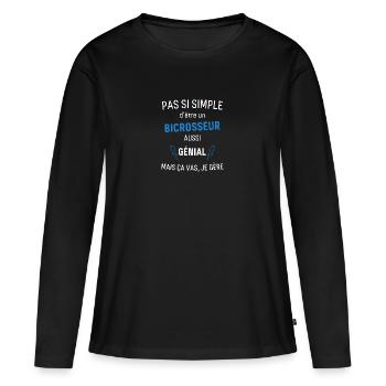 Toller Bicrosser - Frauen Premium Bio Langarmshirt - Schwarz - Vorne - Julia (174cm)