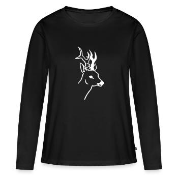 Rehbock - Frauen Premium Bio Langarmshirt - Schwarz - Vorne - Julia (174cm)