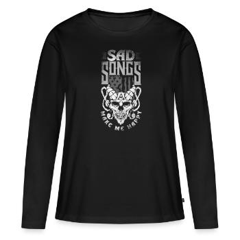 Emoticon Les chansons tristes me rendent heureux Esthétique Emocore - T-shirt manches longues Premium bio Femme - noir - Devant - Julia (174cm)