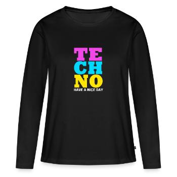 Rave Raver Musique techno Techno basse Table de mixage - T-shirt manches longues Premium bio Femme - noir - Devant - Julia (174cm)
