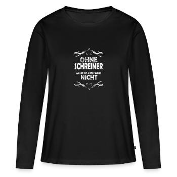 Schreiner - Frauen Premium Bio Langarmshirt - Schwarz - Vorne - Julia (174cm)