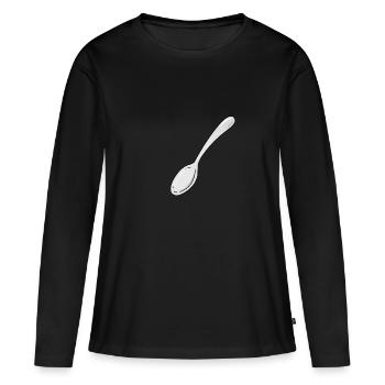 spoon - Women's Premium Organic Long Sleeve Shirt - black - Front - Julia (174cm)