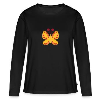Papillon papillon motte insecte abeille cadeau - T-shirt manches longues Premium bio Femme - noir - Devant - Julia (174cm)