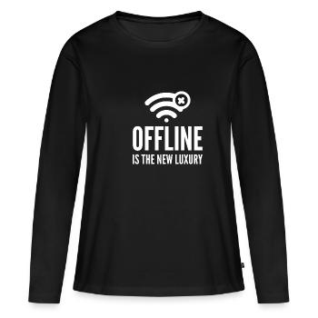 Offline New Luxury Social Media Influencer Geschen - T-shirt manches longues Premium bio Femme - noir - Devant - Julia (174cm)