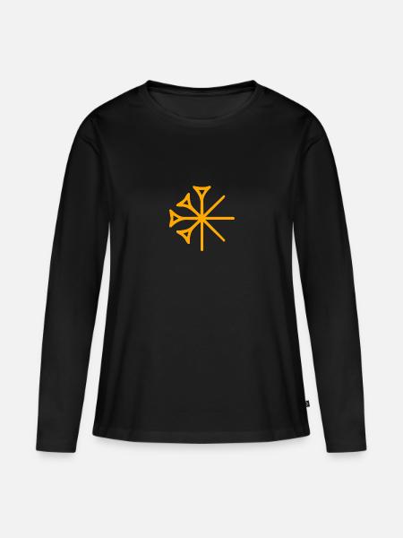Keilschrift Sumer Dingir Stern - Frauen Premium Bio Langarmshirt - Schwarz