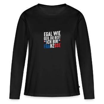 French French France - Women's Premium Organic Long Sleeve Shirt - black - Front - Julia (174cm)
