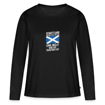 Ecossais Ecosse Ecosse Ecosse - T-shirt manches longues Premium bio Femme - noir - Devant - Julia (174cm)