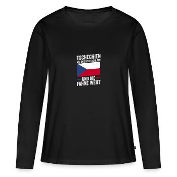 Tchèques République tchèque - T-shirt manches longues Premium bio Femme - noir - Devant - Julia (174cm)