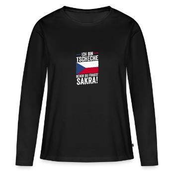 Tchèques République tchèque - T-shirt manches longues Premium bio Femme - noir - Devant - Julia (174cm)