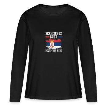 Serbe Serbe Allemagne Serbie - T-shirt manches longues Premium bio Femme - noir - Devant - Julia (174cm)