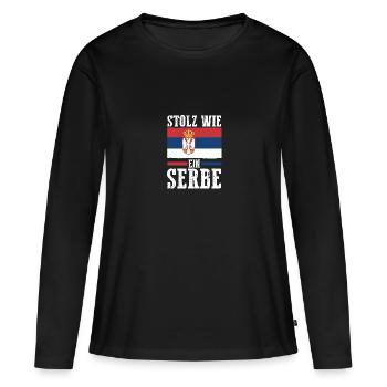 Serbe Serbe Serbie - T-shirt manches longues Premium bio Femme - noir - Devant - Julia (174cm)