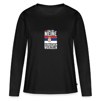 Serbe Serbe Serbie - T-shirt manches longues Premium bio Femme - noir - Devant - Julia (174cm)