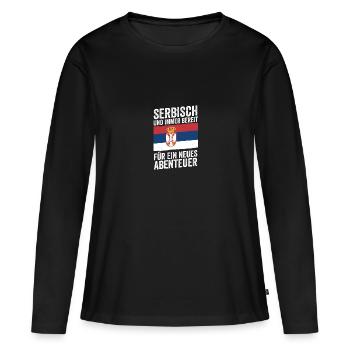 Serbe Serbe Serbie - T-shirt manches longues Premium bio Femme - noir - Devant - Julia (174cm)