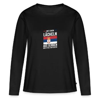 Serbe Serbe Serbie - T-shirt manches longues Premium bio Femme - noir - Devant - Julia (174cm)