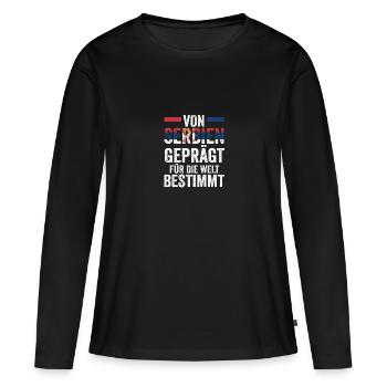 Serbe Serbe Serbie - T-shirt manches longues Premium bio Femme - noir - Devant - Julia (174cm)