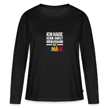 Roumains Roumanie - T-shirt manches longues Premium bio Femme - noir - Devant - Julia (174cm)