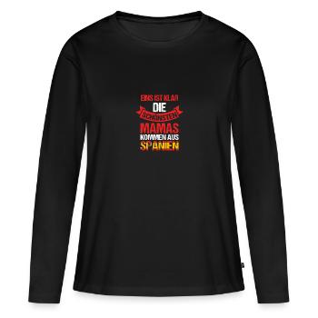 espagnole maman maman espagnole - T-shirt manches longues Premium bio Femme - noir - Devant - Julia (174cm)
