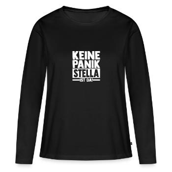 Prénom Stella - T-shirt manches longues Premium bio Femme - noir - Devant - Julia (174cm)