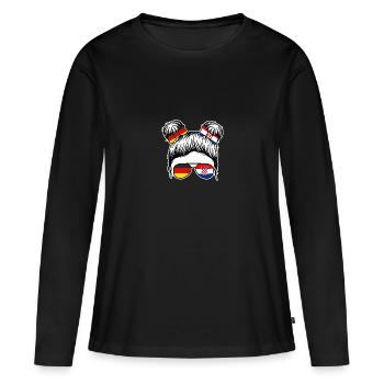 Croates Croates Croates Hrvatska Allemagne Croatie - T-shirt manches longues Premium bio Femme - noir - Devant - Julia (174cm)