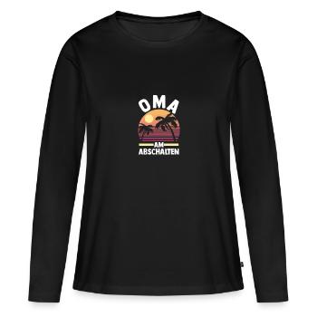 Urlaub Urlauberin Großmutter Oma - Frauen Premium Bio Langarmshirt - Schwarz - Vorne - Julia (174cm)