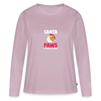 Weihnachtsmann Weihnachtsfest Weihnachten Katzen - Frauen Premium Bio Langarmshirt - Altrosa - Vorne - Julia (174cm)
