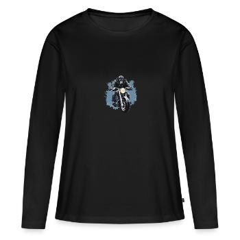 Moto Motard Gorilla - T-shirt manches longues Premium bio Femme - noir - Devant - Julia (174cm)