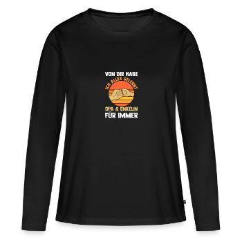 Opa Und Enkel - Frauen Premium Bio Langarmshirt - Schwarz - Vorne - Julia (174cm)