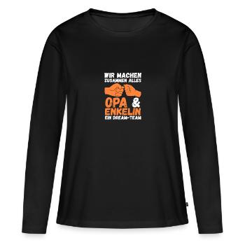 Opa Und Enkel - Frauen Premium Bio Langarmshirt - Schwarz - Vorne - Julia (174cm)
