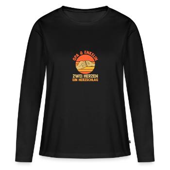 Opa Und Enkel - Frauen Premium Bio Langarmshirt - Schwarz - Vorne - Julia (174cm)