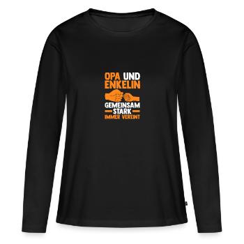 Opa Und Enkel - Frauen Premium Bio Langarmshirt - Schwarz - Vorne - Julia (174cm)