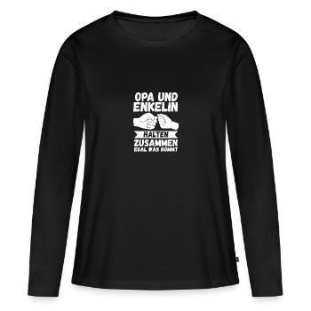 Opa Und Enkel - Frauen Premium Bio Langarmshirt - Schwarz - Vorne - Julia (174cm)