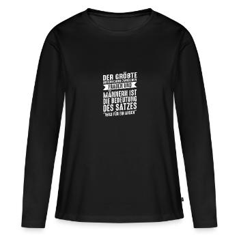 Der Größe Unterschied Zwischen Frauen Und Männern - Frauen Premium Bio Langarmshirt - Schwarz - Vorne - Julia (174cm)