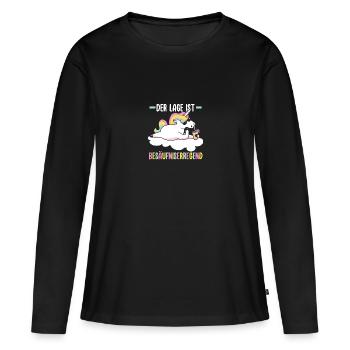 Die Lage Ist Besäufniserregend Einhorn - Frauen Premium Bio Langarmshirt - Schwarz - Vorne - Julia (174cm)