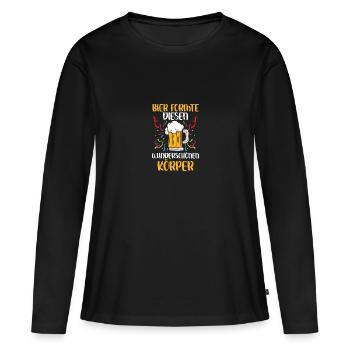 Costume de carnaval Bière Carnaval Carnaval - T-shirt manches longues Premium bio Femme - noir - Devant - Julia (174cm)