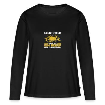 Maître électricien Ingénieur électricien Électricien - T-shirt manches longues Premium bio Femme - noir - Devant - Julia (174cm)