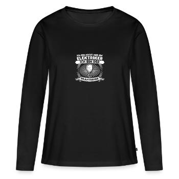 Maître électricien Ingénieur électricien Électricien - T-shirt manches longues Premium bio Femme - noir - Devant - Julia (174cm)