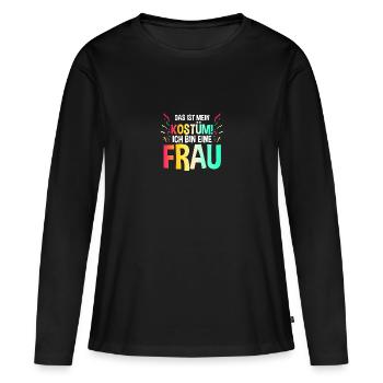 Carnaval de Jecken Carnaval - T-shirt manches longues Premium bio Femme - noir - Devant - Julia (174cm)