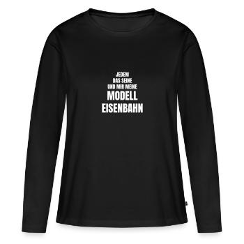 Hobby Modelleisenbahn - Frauen Premium Bio Langarmshirt - Schwarz - Vorne - Julia (174cm)