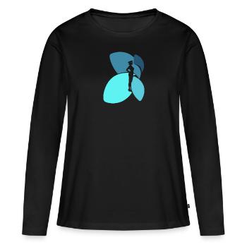 Stewardess Airline Airplane - Women's Premium Organic Long Sleeve Shirt - black - Front - Julia (174cm)