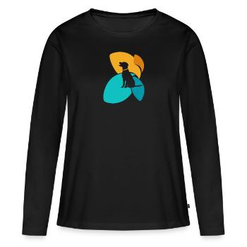 Dressage de chiens École canine - T-shirt manches longues Premium bio Femme - noir - Devant - Julia (174cm)