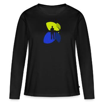 Flugbegleiter Flugzeug - Frauen Premium Bio Langarmshirt - Schwarz - Vorne - Julia (174cm)