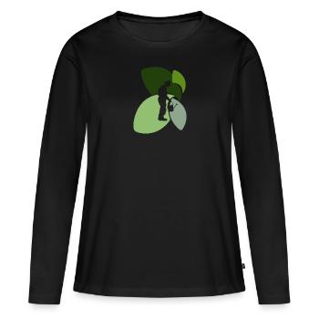 Flower Garden - Women's Premium Organic Long Sleeve Shirt - black - Front - Julia (174cm)
