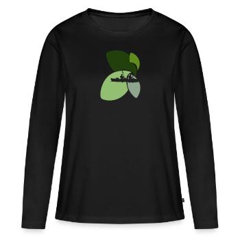 Kajakfahren Rafting - Frauen Premium Bio Langarmshirt - Schwarz - Vorne - Julia (174cm)